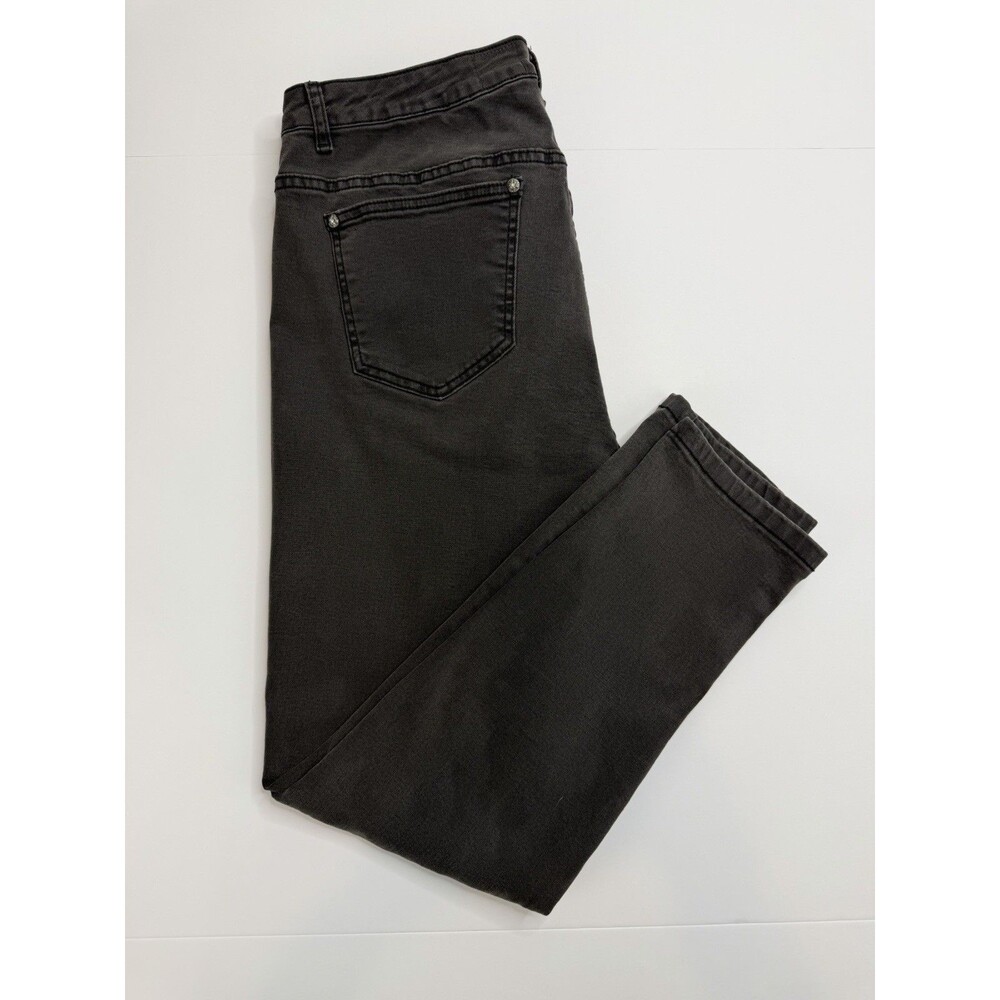 V Cristina Embroidered Jeans Womens 12 Black Floral High Rise Skinny Ankle Artsy - Picture 3 of 8